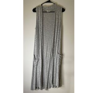 SOLD! Gray Sleeveless Open Duster Cardigan
